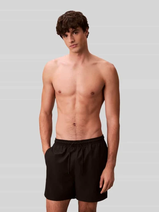 Zdjęcie produktu Spodenki kąpielowe z detal z logo Calvin Klein Czarny