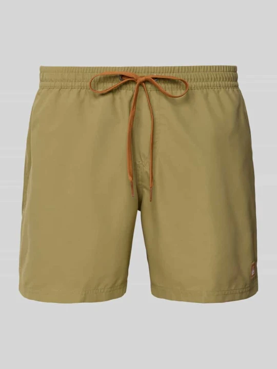 Zdjęcie produktu Spodenki kąpielowe z detalem z logo i elastycznym pasem Quiksilver Khaki