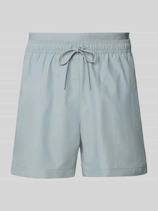 Zdjęcie produktu Spodenki kąpielowe z elastycznym pasem Calvin Klein Jasnoszary
