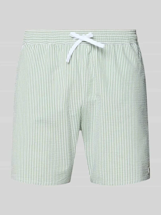 Zdjęcie produktu spodenki kąpielowe z mieszanka bawełny Lacoste Zielony