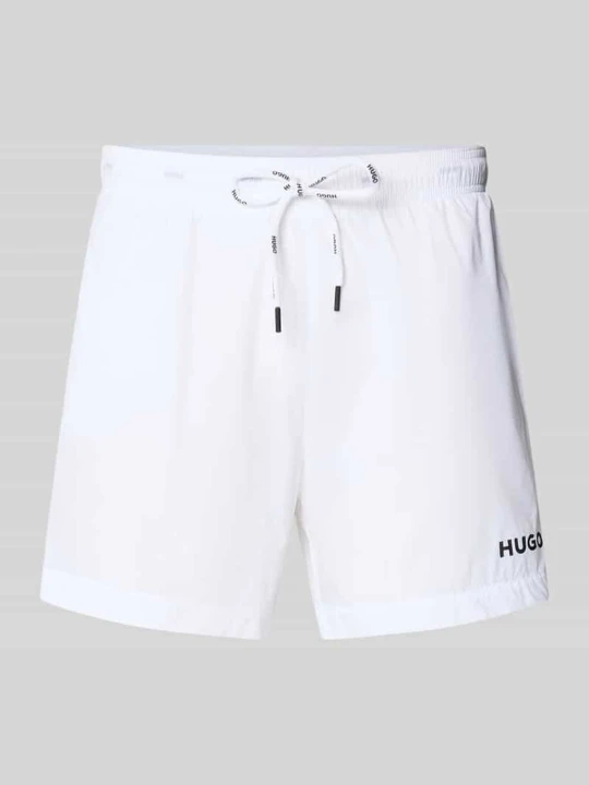 Zdjęcie produktu Spodenki kąpielowe z Nadruk z logo Model 'HAITI' Hugo Biały