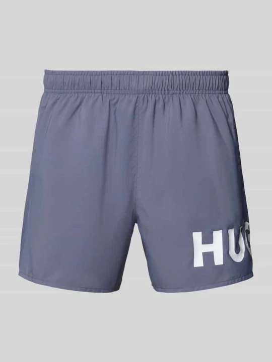 Zdjęcie produktu Spodenki kąpielowe z nadrukiem z logo model „MAKAI” Hugo Średnioszary