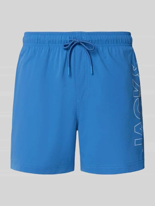Zdjęcie produktu spodenki kąpielowe z nadrukiem z logo model 'MAUI WAVE' Jack&Jones Niebieski