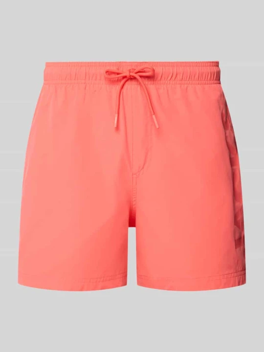 Zdjęcie produktu spodenki kąpielowe z nadrukiem z logo model 'MAUI WAVE' Jack&Jones Koralowy