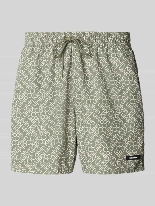 Zdjęcie produktu Kąpielówki z naszywką z logo Calvin Klein Oliwkowy