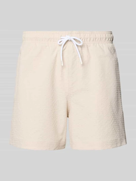 Zdjęcie produktu Spodenki kąpielowe z seersucker z elastycznym pasem model 'MAUI OCEAN' Jack&Jones Beżowy