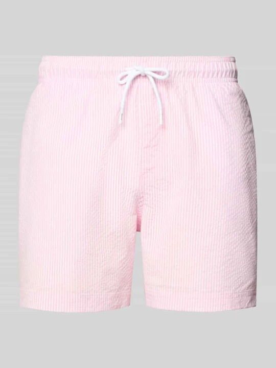 Zdjęcie produktu Spodenki kąpielowe z seersucker z elastycznym pasem model 'MAUI OCEAN' Jack&Jones Różowy
