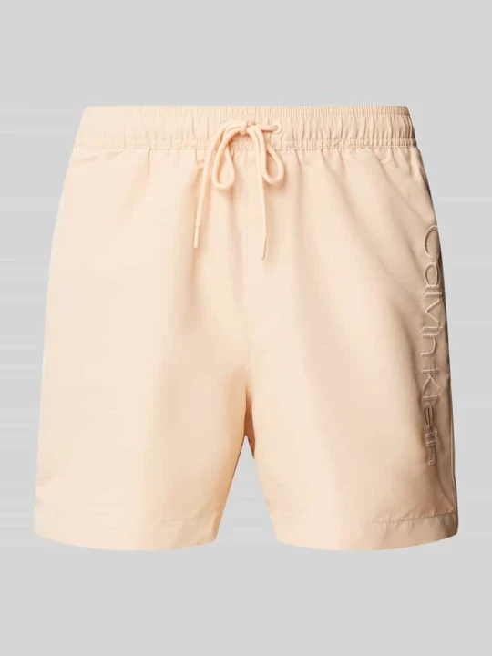 Zdjęcie produktu Spodenki kąpielowe z wyhaftowanym logo Calvin Klein Jasnoróżowy