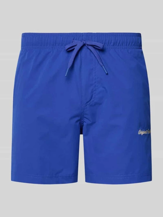 Zdjęcie produktu Spodenki kąpielowe z wyhaftowanym logo model „MAUI” Jack&Jones Królewski niebieski