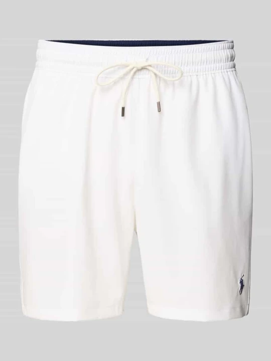Zdjęcie produktu spodenki kąpielowe z wyhaftowanym logo model 'TRAVELER' Polo Ralph Lauren Biały