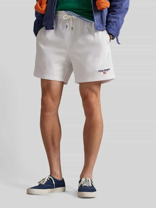 Zdjęcie produktu Szorty kąpielowe z przeszyciem z logo Polo Ralph Lauren Biały