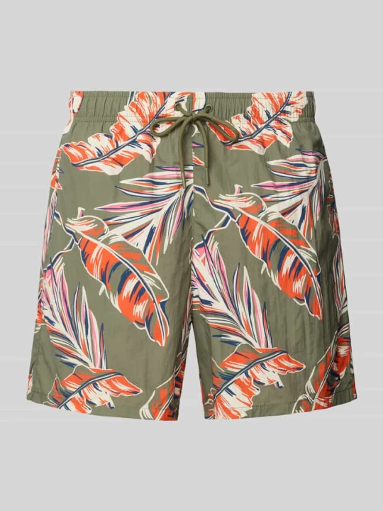Zdjęcie produktu Spodenki kąpielowe z wzorem na całej powierzchni Tommy Hilfiger Oliwkowy