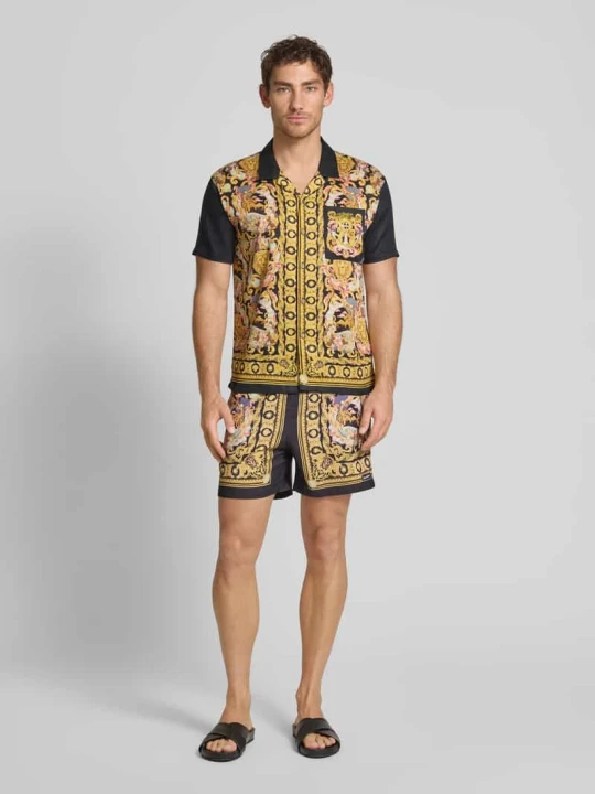 Zdjęcie produktu Spodenki kąpielowe ze wzorem na całej powierzchni model ‘Baroque’ BOARDIES Złoty