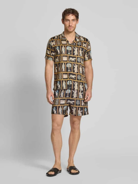 Zdjęcie produktu Spodenki kąpielowe ze wzorem na całej powierzchni model ‘Mesopotamia’ BOARDIES Czarny