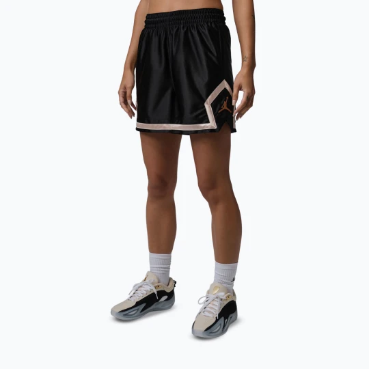 Zdjęcie produktu Spodenki koszykarskie damskie Jordan Sport Diamond 4" black/metallic gold