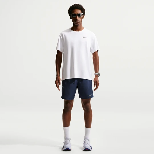 Zdjęcie produktu Spodenki męskie do biegania z wszytą bielizną Nike Miler Dri-FIT 18 cm - Niebieski