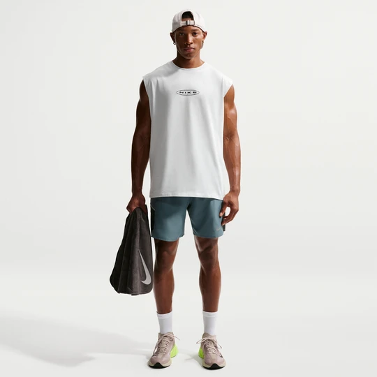 Zdjęcie produktu Spodenki męskie do biegania z wszytą bielizną Nike Miler Dri-FIT 18 cm - Szary