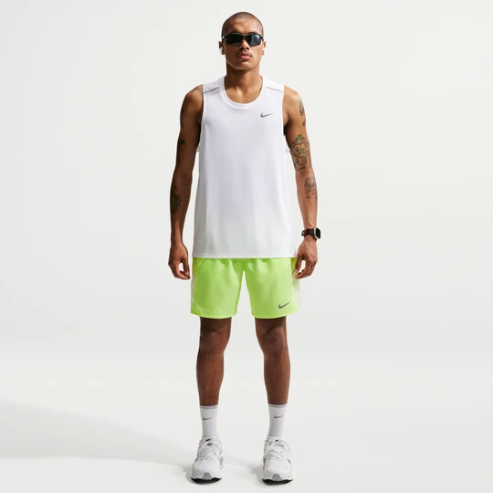 Zdjęcie produktu Spodenki męskie do biegania z wszytą bielizną Nike Miler Dri-FIT 18 cm - Żółty