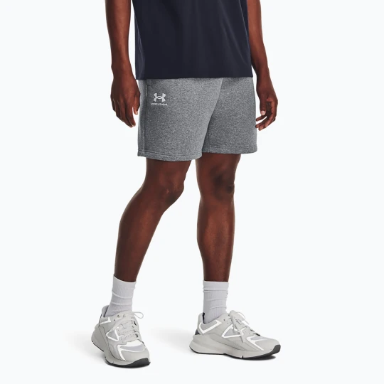 Zdjęcie produktu Spodenki męskie Under Armour Icon Fleece Pitch gray medium heather / white Szary