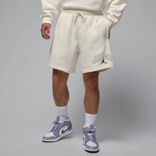 Zdjęcie produktu Spodenki męskie z nadrukiem Jordan Brooklyn Fleece - Biel