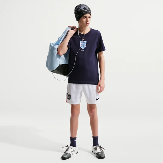 Zdjęcie produktu Spodenki piłkarskie dla dużych dzieci Nike Dri-FIT Anglia Stadium 2026 (wersja domowa) – replika - Biel