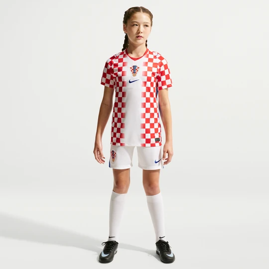 Zdjęcie produktu Spodenki piłkarskie dla dużych dzieci Nike Dri-FIT Chorwacja Stadium 2026 (wersja wyjazdowa) – replika - Biel