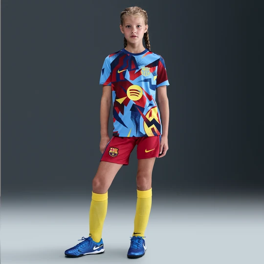 Zdjęcie produktu Spodenki piłkarskie dla dużych dzieci Nike Dri-FIT FC Barcelona Stadium 2025/26 (wersja czwarta) – replika - Czerwony