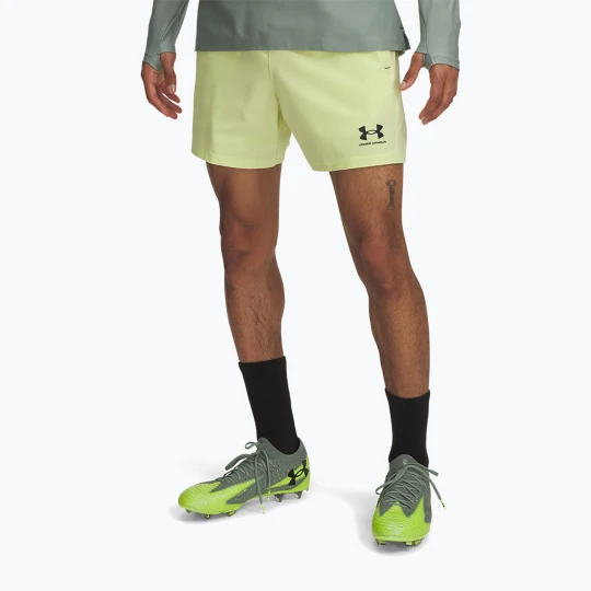 Zdjęcie produktu Spodenki piłkarskie męskie Under Armour Challenger Pro Woven sonic yellow / black