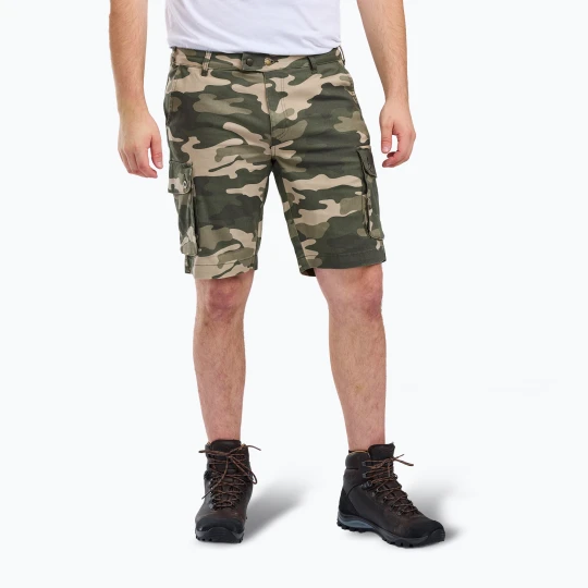 Zdjęcie produktu Spodenki trekkingowe męskie Pinewood Värnamo Serengeti khaki camou Zielony