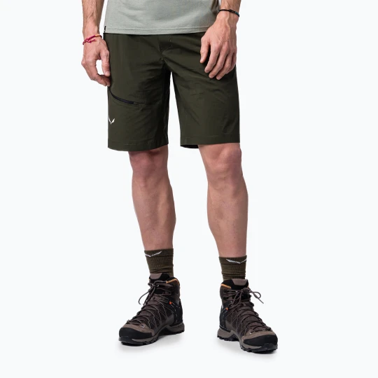 Zdjęcie produktu Spodenki trekkingowe męskie Salewa Puez 4 dark olive Zielony