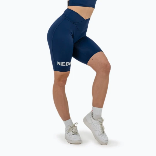 Zdjęcie produktu Spodenki treningowe damskie NEBBIA 9″ Snatched High Waisted dark blue Granatowy