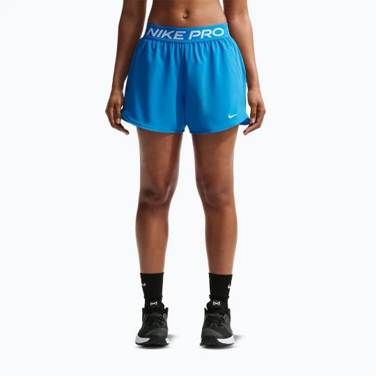 Zdjęcie produktu Spodenki treningowe damskie Nike Pro 2in1 light photo blue/white
