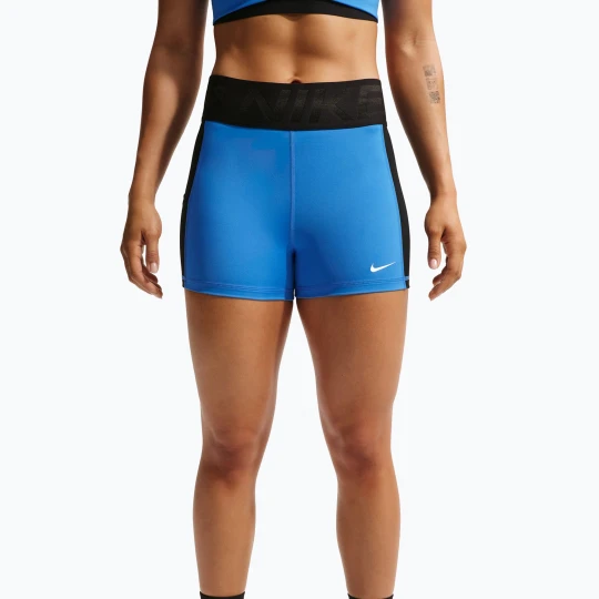 Zdjęcie produktu Spodenki treningowe damskie Nike Pro Sculpt Dri-Fit High-Waisted Biker 5" light photo blue/black/white
