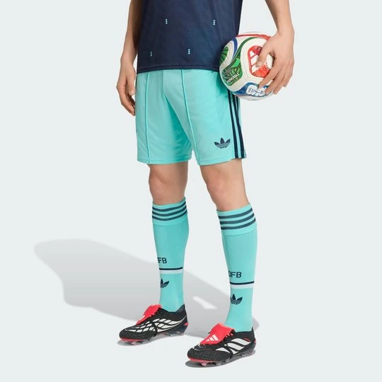 Zdjęcie produktu Spodenki wyjazdowe Niemcy 26 Adidas Flash Aqua