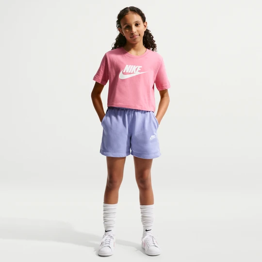 Zdjęcie produktu Spodenki z dzianiny dresowej dla dużych dzieci (dziewcząt) Nike Club Fleece 12, 5 cm - Fiolet