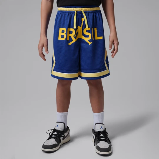 Zdjęcie produktu Spodenki z siateczki z motywem rombu dla dużych dzieci Dri-FIT Brazylia Jordan Essentials - Niebieski