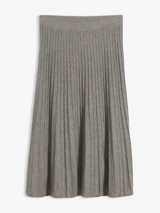 Zdjęcie produktu Spódnica dzianinowa z wełną merino BonPrix szary