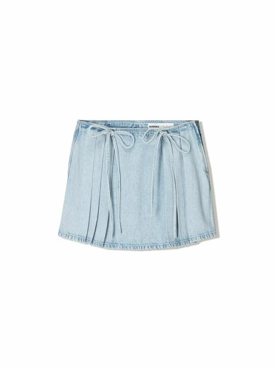 Zdjęcie produktu Spódnica jeansowa Bershka jasnoniebieski