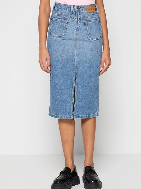Zdjęcie produktu Spódnica jeansowa Desigual denim wybielany