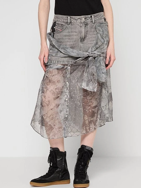 Zdjęcie produktu Spódnica jeansowa Diesel szary