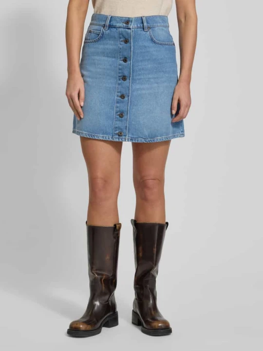 Zdjęcie produktu Rozkloszowana spódnica jeansowa z czystej Bawełna Model 'NATALE' Weekend Max Mara Jeansowy niebieski