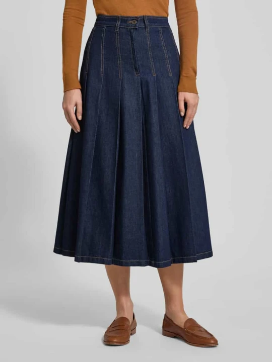 Zdjęcie produktu Rozkloszowana Spódnica jeansowa z czystej Bawełna Model 'OVALE' Weekend Max Mara Jeansowy niebieski