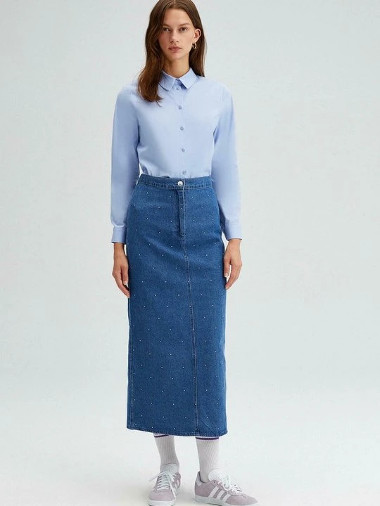 Zdjęcie produktu Spódnica jeansowa Touché Privé niebieski denim