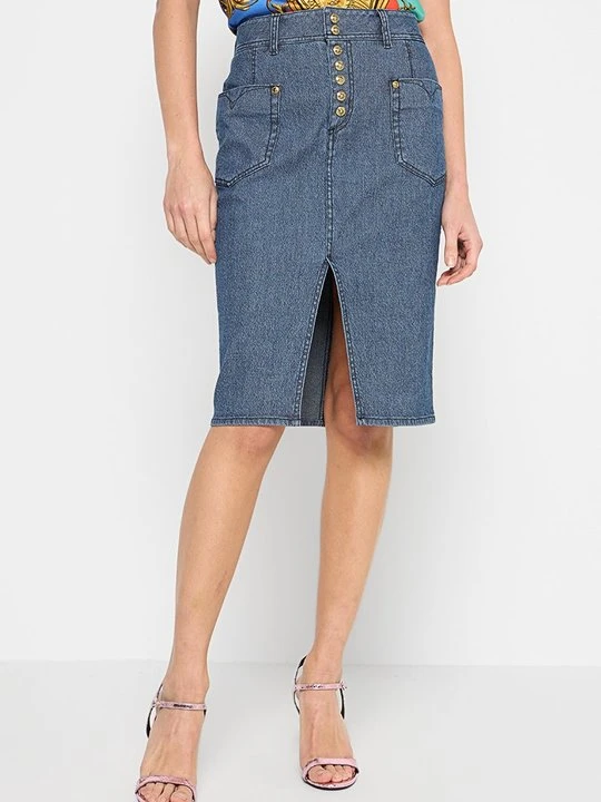 Zdjęcie produktu Spódnica jeansowa Versace Jeans Couture niebieski