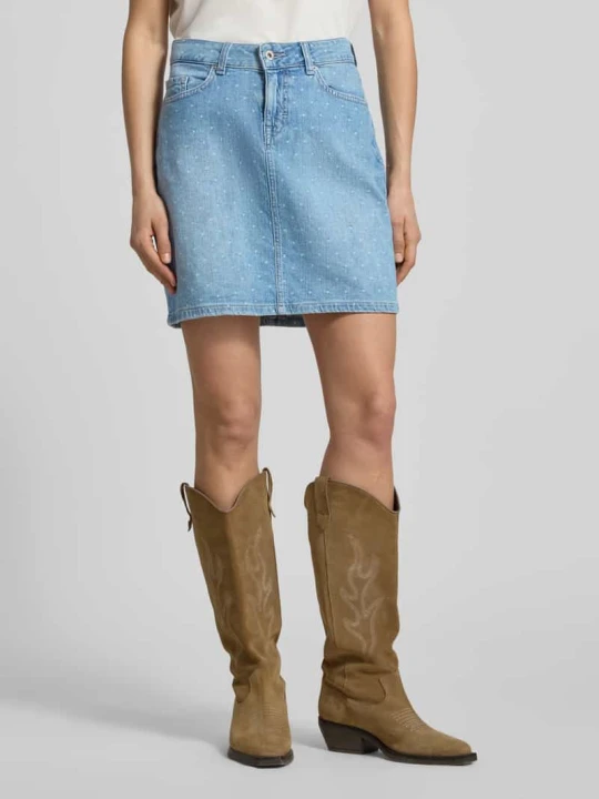 Zdjęcie produktu Spódnica jeansowa w stylu allover model 'BEATRICE' Mustang Jeansowy niebieski
