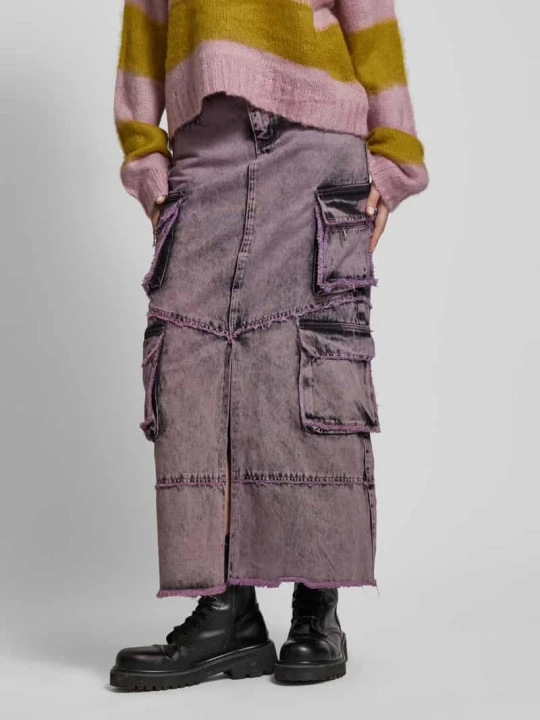 Zdjęcie produktu Spódnica jeansowa z 5 kieszeniami model ‘VORTEX’ The Ragged Priest Mocnoróżowy