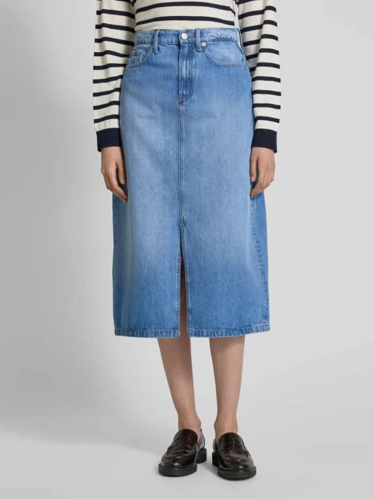 Zdjęcie produktu Spódnica jeansowa z 5 kieszeniami Tommy Hilfiger Jeansowy niebieski