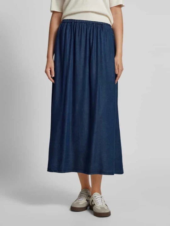 Zdjęcie produktu Spódnica jeansowa z elastycznym pasem model ‘Aveline’ MbyM Jeansowy niebieski