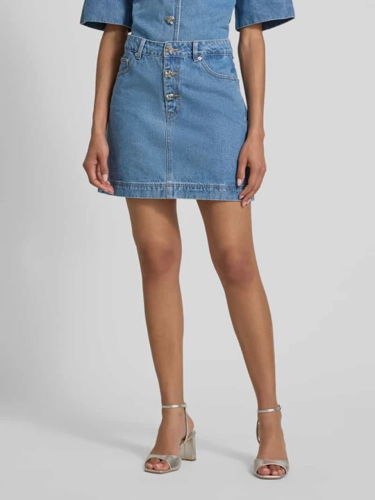Zdjęcie produktu Spódnica jeansowa z listwą guzikową model ‘CECI’ Y.A.S Jeansowy niebieski