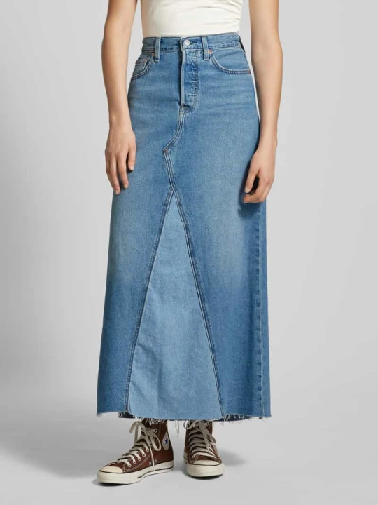 Zdjęcie produktu Spódnica jeansowa z ozdobnymi szwami model ‘ICONIC’ Levi's Jeansowy niebieski